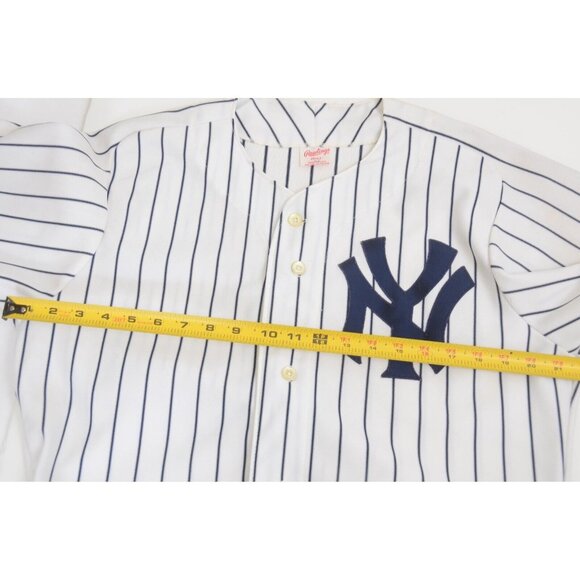 VTG 90s NEW YORK YANKEES Adult 42 Rawlings Authentic MLB Jersey Made USA - Picture 6 of 13